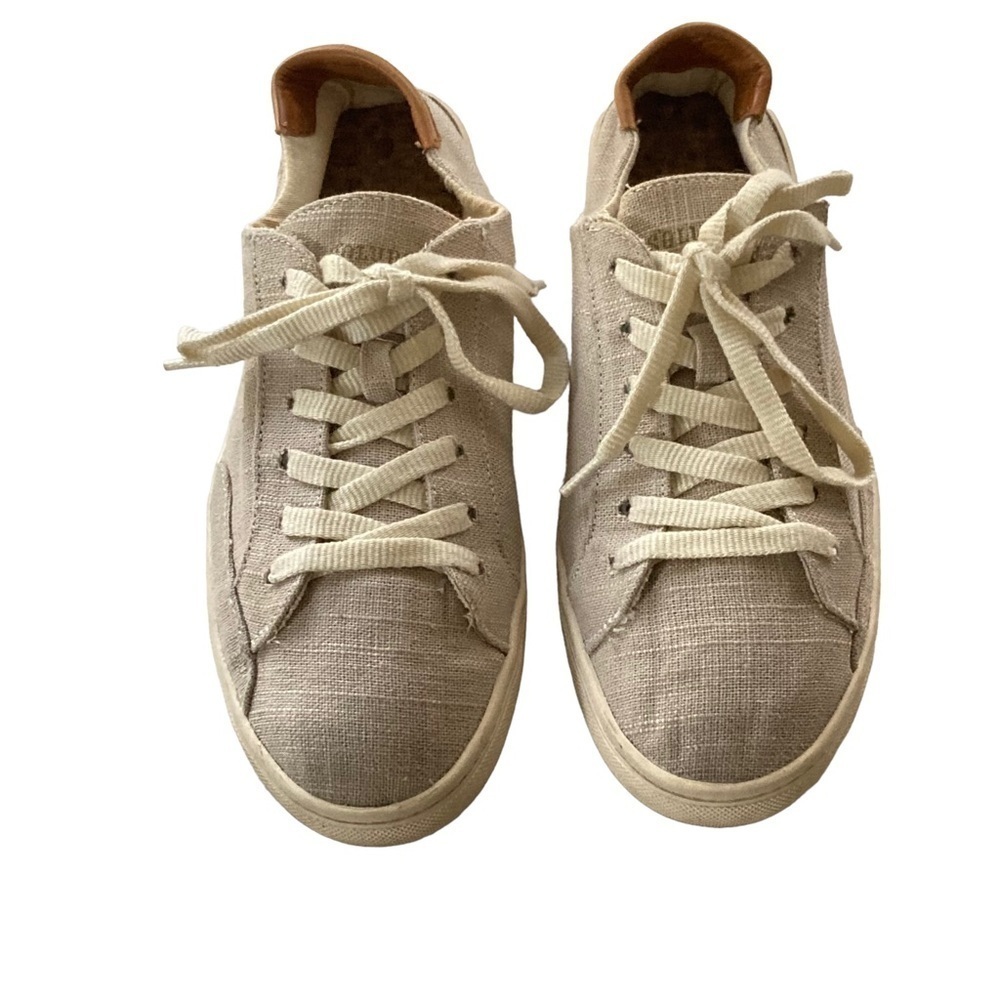 Soludos Taupe Linen lace-Up Sneakers